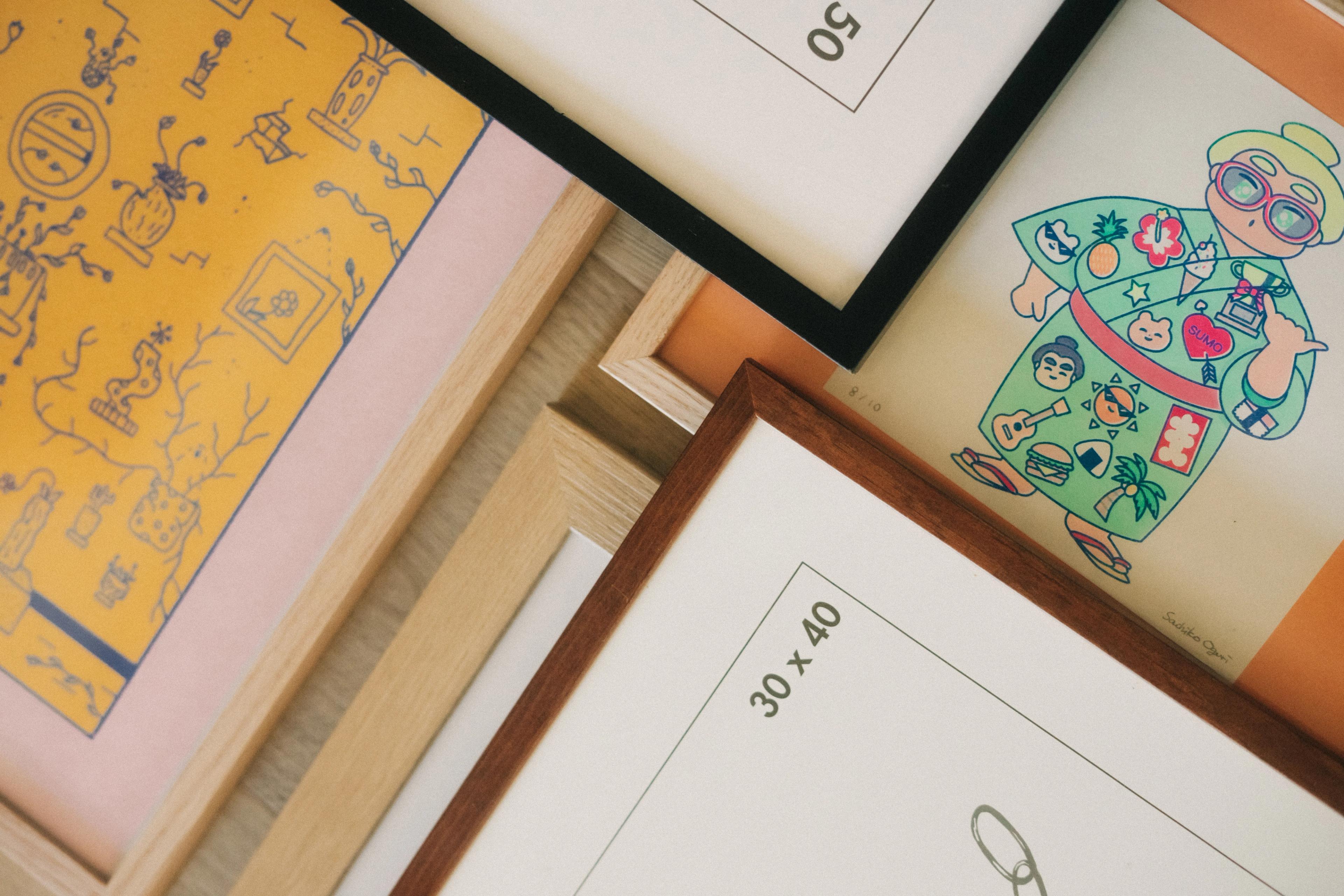 Rammer i ulike formater og materialer