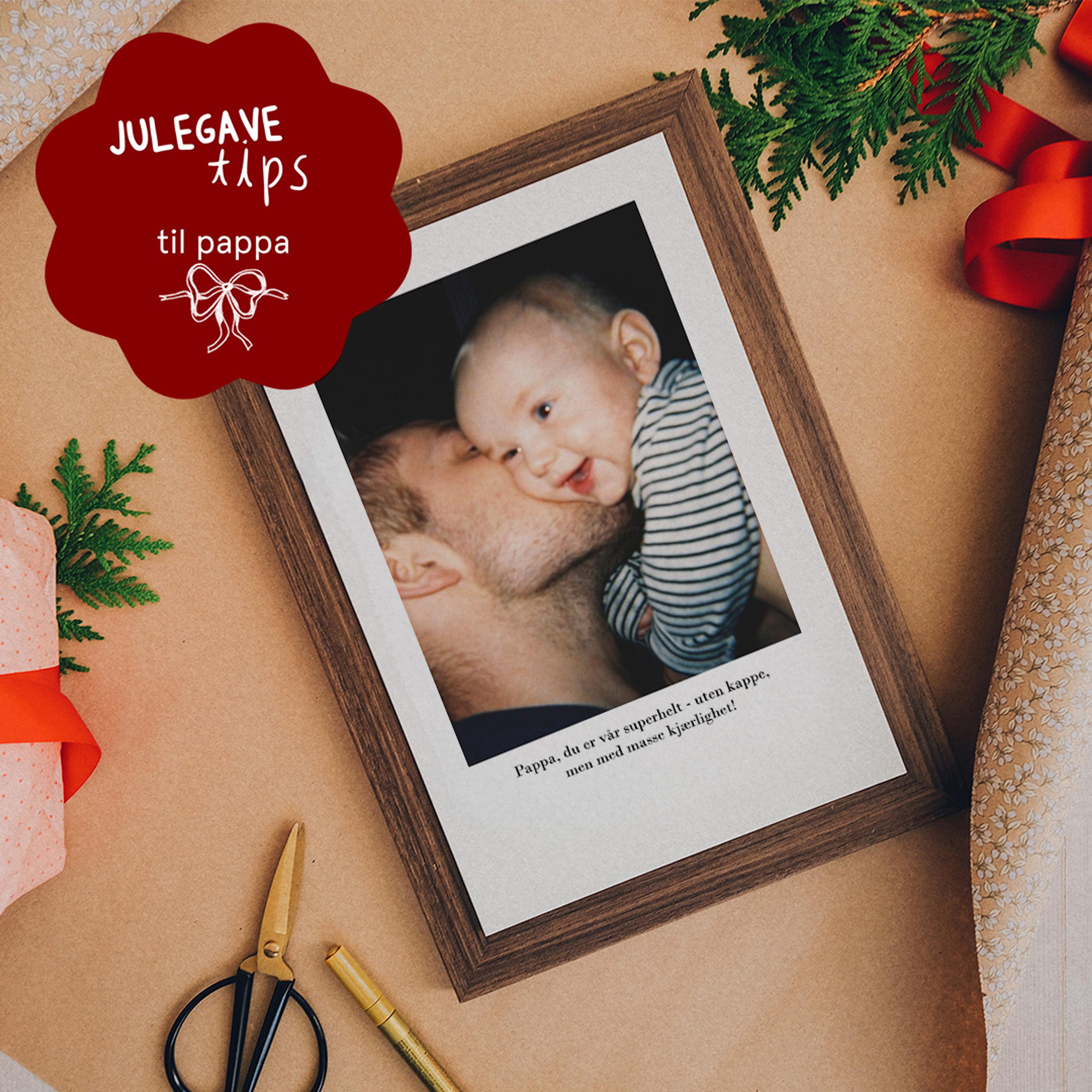 Bilde i ramme til pappa, lag personlig plakat hos Elite Foto