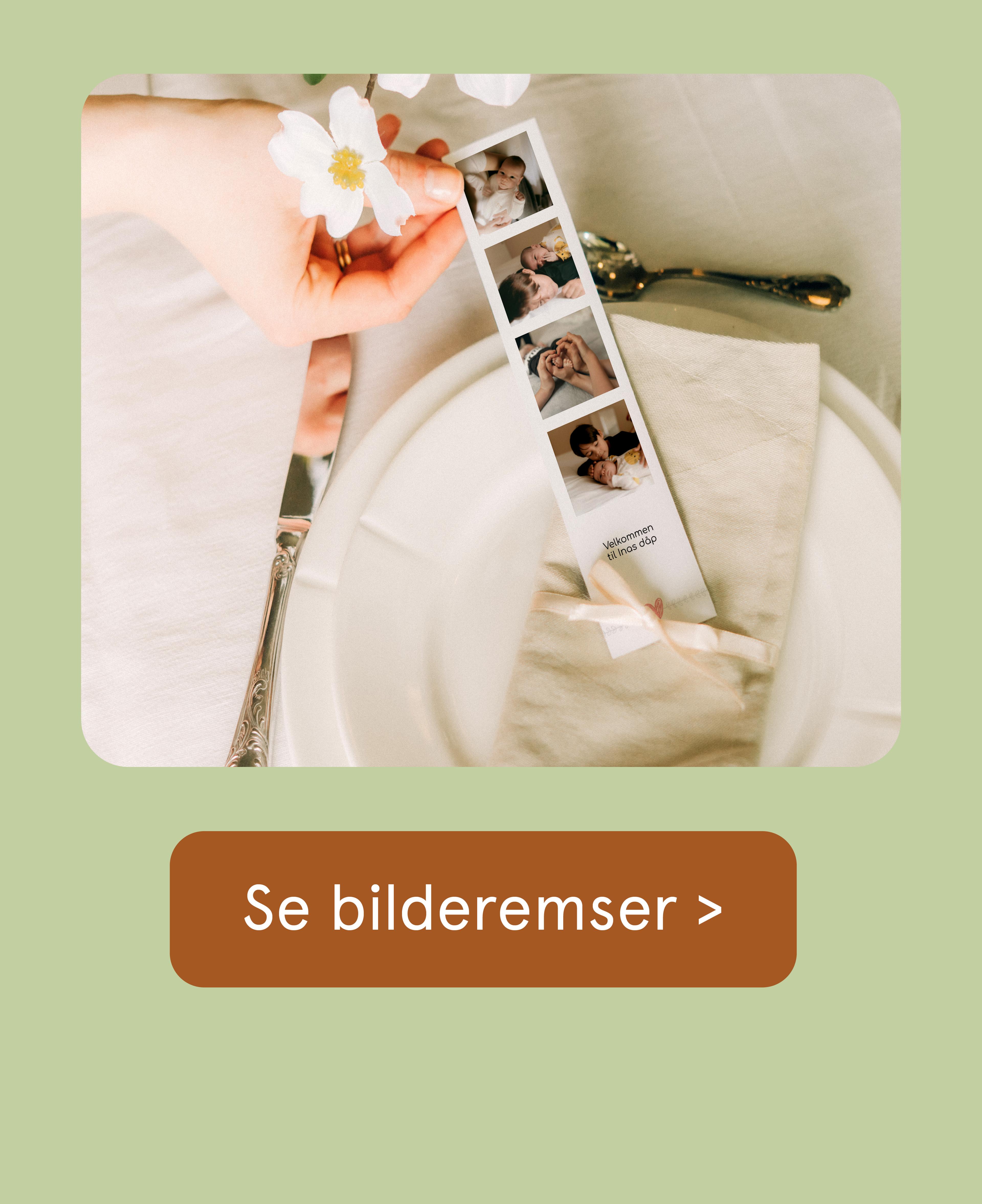 Bilderemse som pynt på bordet til selskapet hos Elite Foto