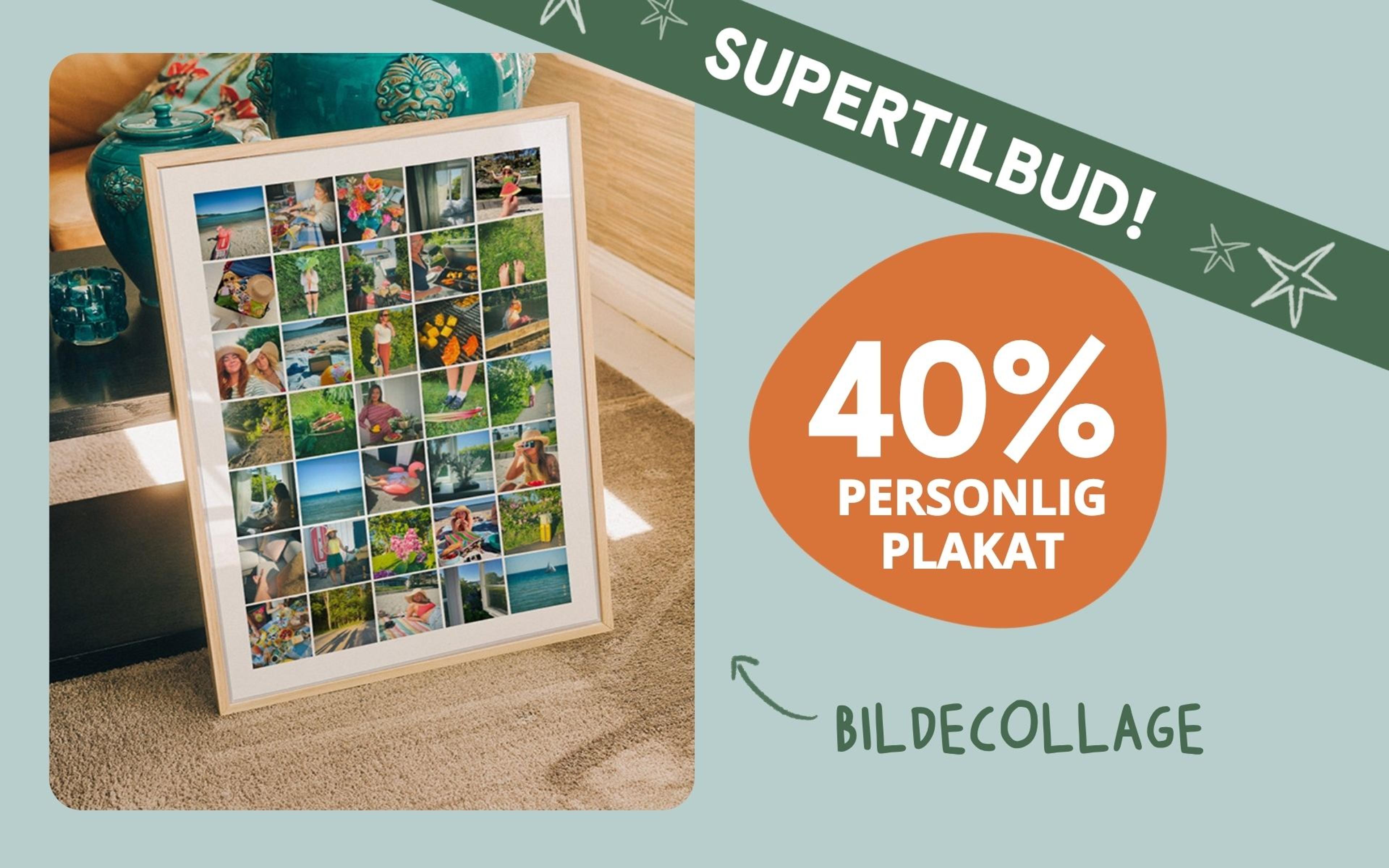 -40% på bildecollage og andre personlige plakater