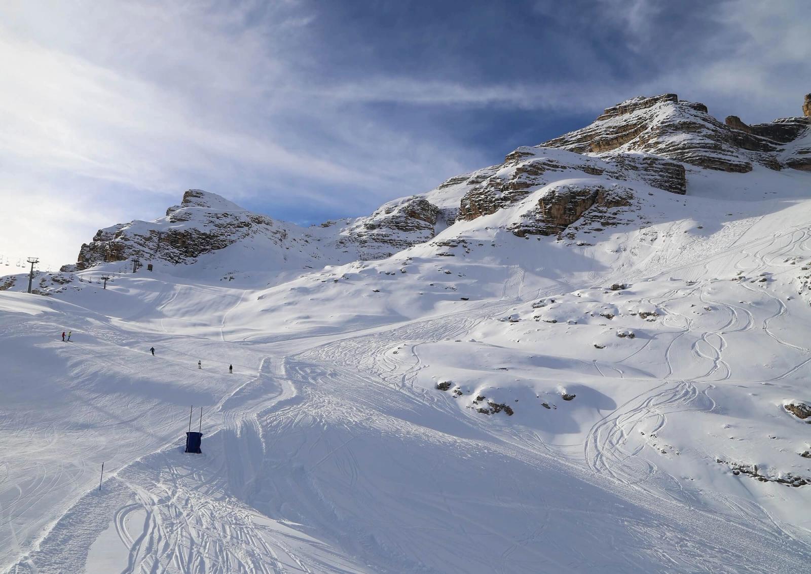 View of a ski piste in Cortina
