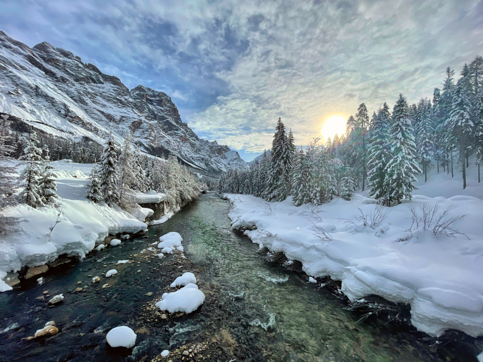 View along the river in Cortina