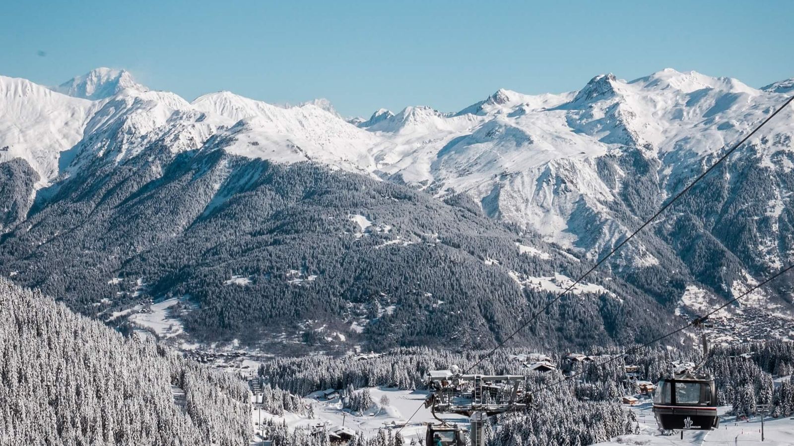 View over Courchevel in winter