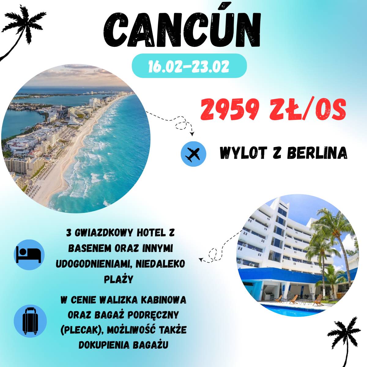 Cancún na ferie zimowe za 2959 zł🤩🇲🇽 (w cenie: loty+ hotel+ transfer)