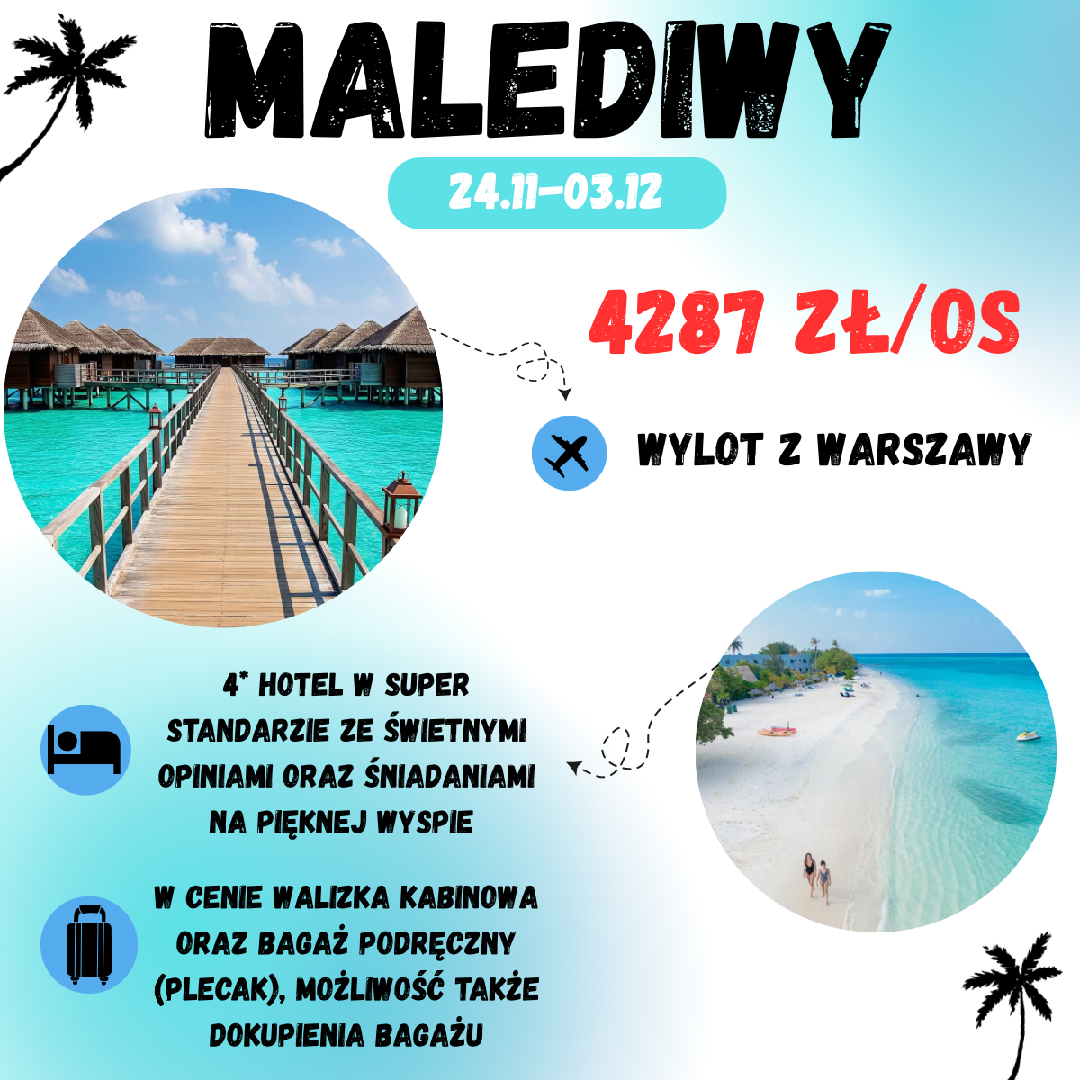 Rajskie Malediwy w super cenie 4287 zł (wylot z Warszawy)