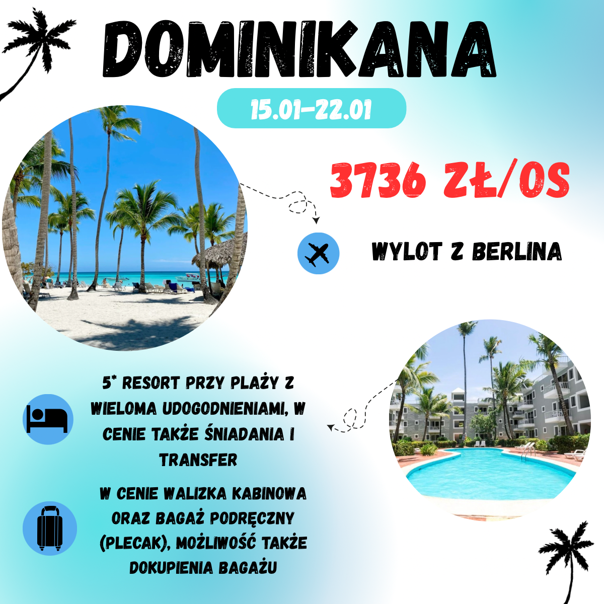 Dominikana na ferie za jedyne 3736 zł (w cenie hotel+loty+transfer)