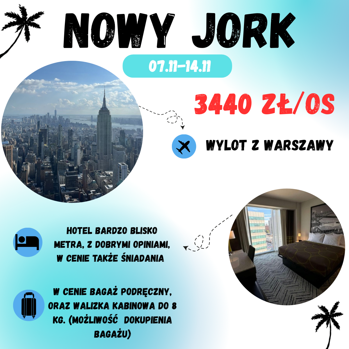 Tydzień w Nowym Jorku jesienią za 3440 zł (Wylot z Warszawy, bagaż w cenie)