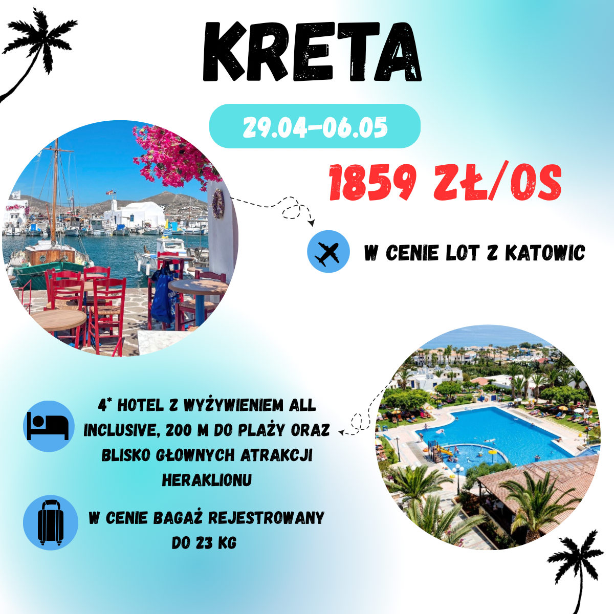 Majówka All Inclusive na Krecie za 1859 zł!🇬🇷🌴 (w cenie loty+hotel+transfer)