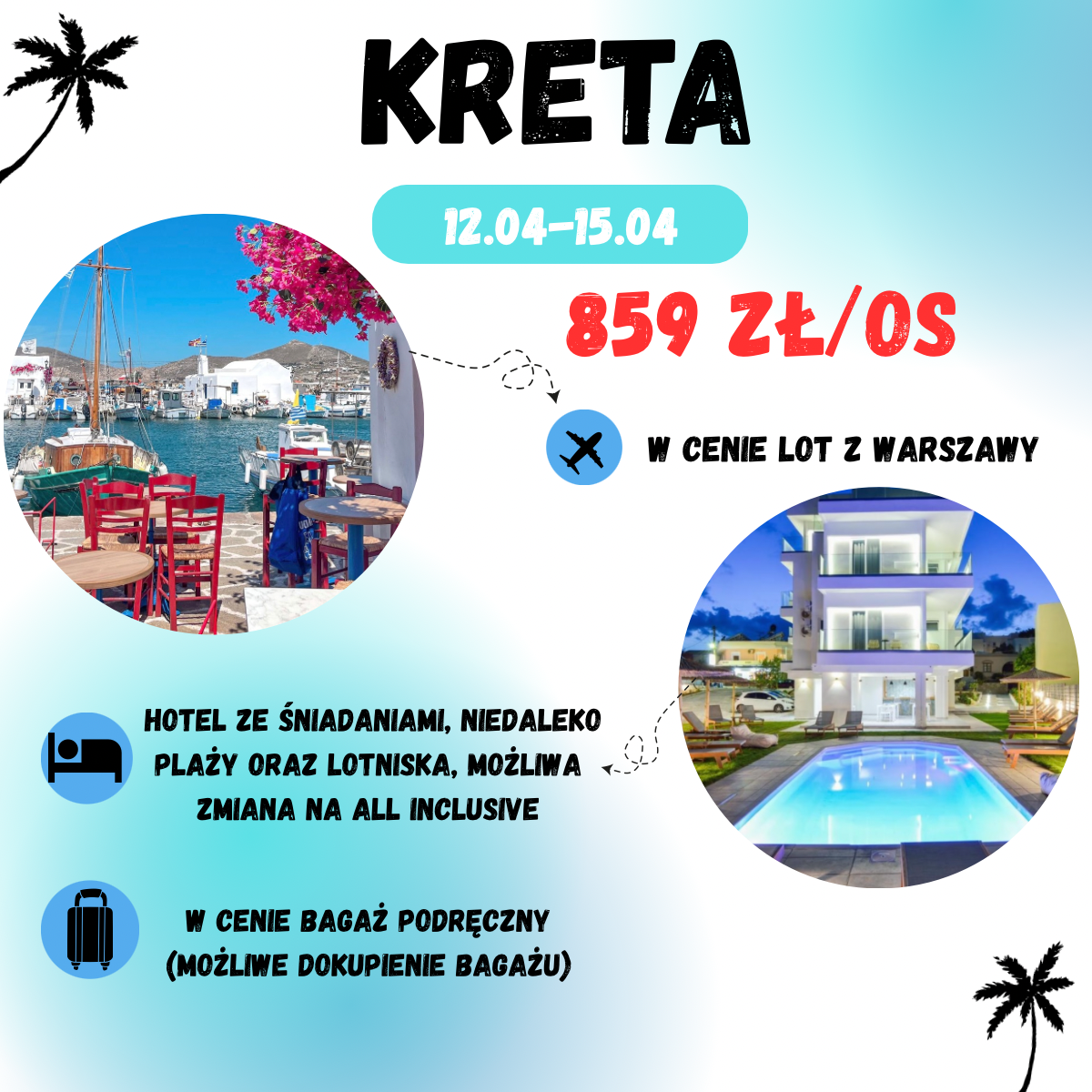 Wiosenna Kreta za 859 zł🇬🇷🏝️ (W cenie loty+ hotel ze śniadaniami+ transport)