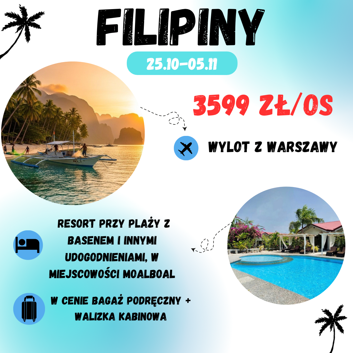 Filipiny na 12 dni za 3599 zł🤯🇵🇭 (w cenie loty+ hotel+transport)
