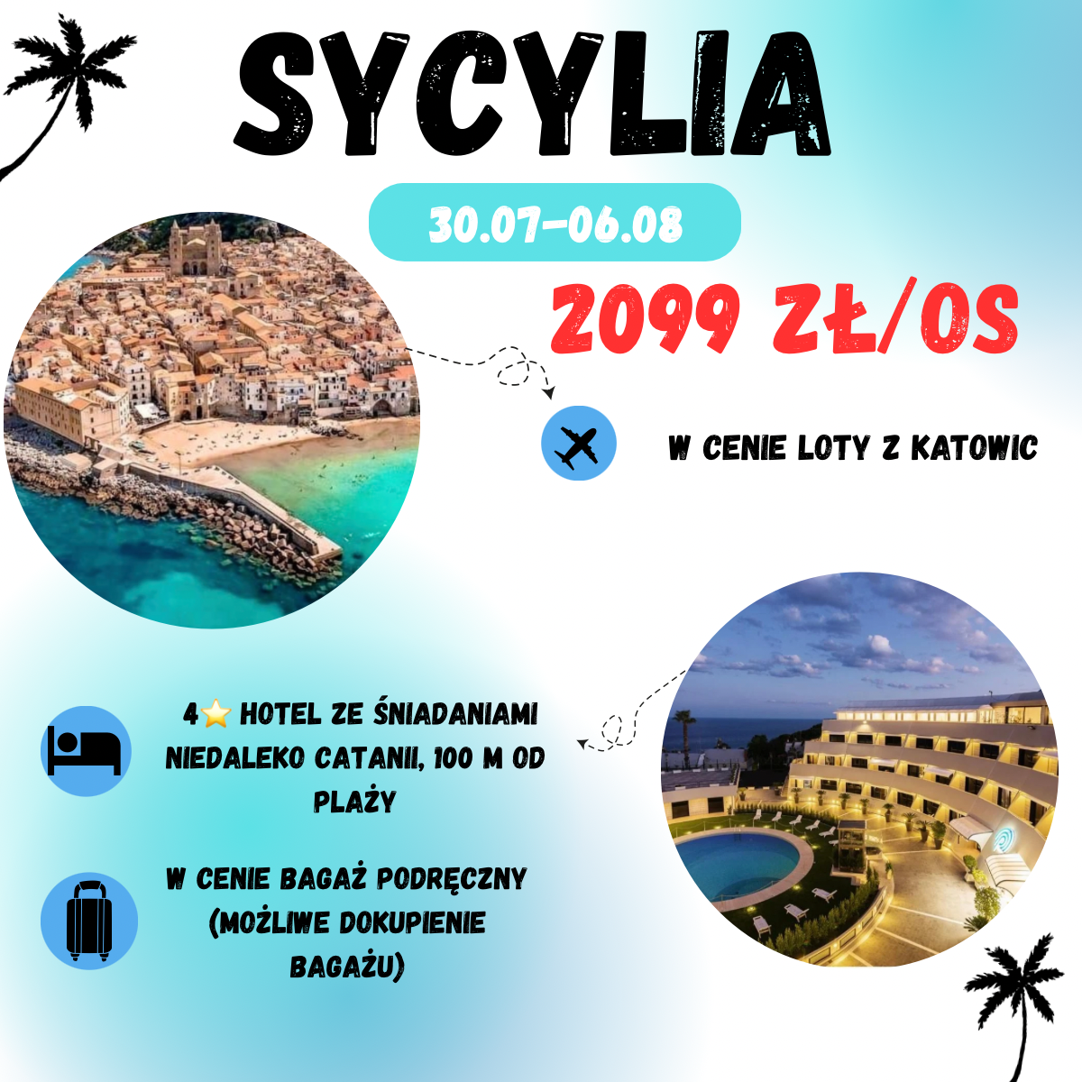 Tydzień na Sycylii w 4⭐️ hotelu za 2099 zł🇮🇹 (w cenie: Hotel+Loty+Transfer)