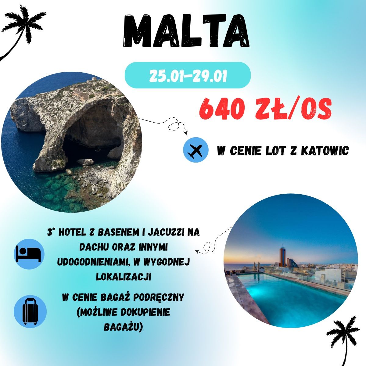 Malta za 640 zł pod koniec stycznia! (loty+hotel ze śniadaniami+ transport w cenie) 
