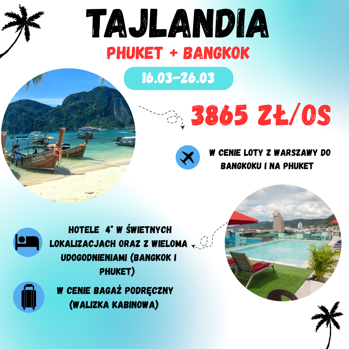 Tajlandia (Phuket i Bangkok) w jednej podróży, 11 dni za jedyne 3865 zł!