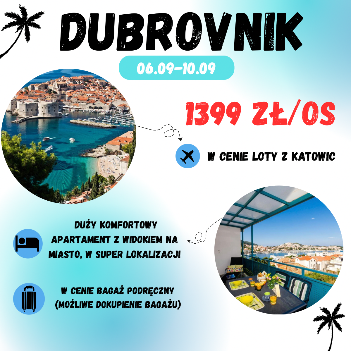 Chorwacja na 5 dni we wrześniu za 1399 zł🇭🇷 (w cenie: Loty+Apartament+Transport)