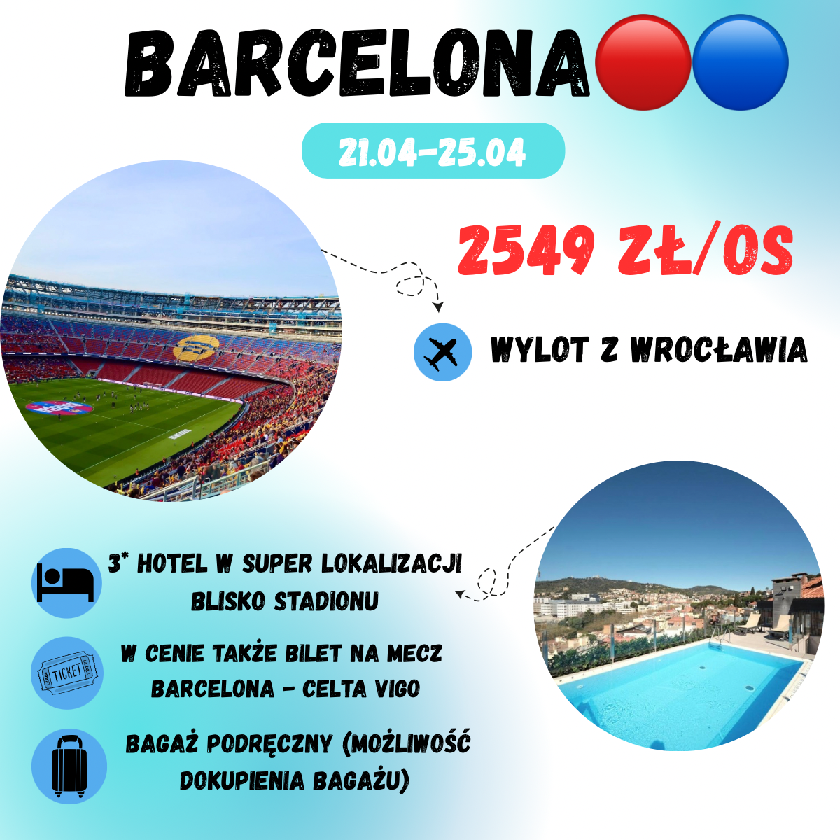 🔴🔵 Wyjazd na Mecz Barcelony za 2549 zł na 5 dni (a w cenie: loty + hotel + bilet na mecz + transfer)🇪🇸