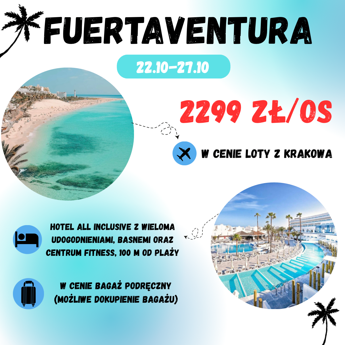 Fuertaventura All inclusive na 6 dni za 2299 zł🤩🇮🇨 (w cenie: Loty+Hotel+Transport)