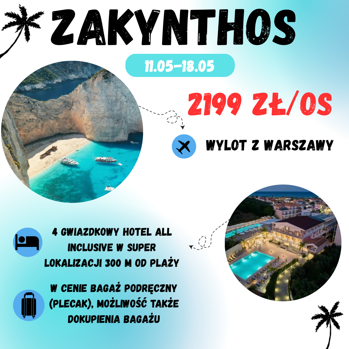 Zakynthos All Inclusive na tydzień za 2199 zł!🇬🇷 (w cenie loty+hotel+transfer)