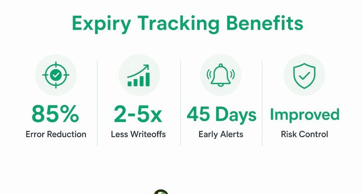Infographic showing expiry tracking benefits and key stats