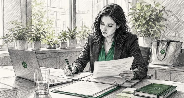 Compliance manager reviewing deadline documents