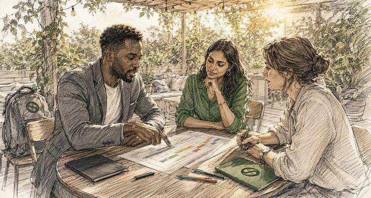 Team discussing renewal timeline at conference table