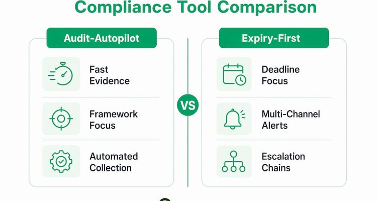 Infographic comparing compliance tool features