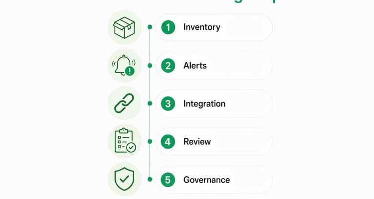 Infographic showing steps of deadline monitoring program