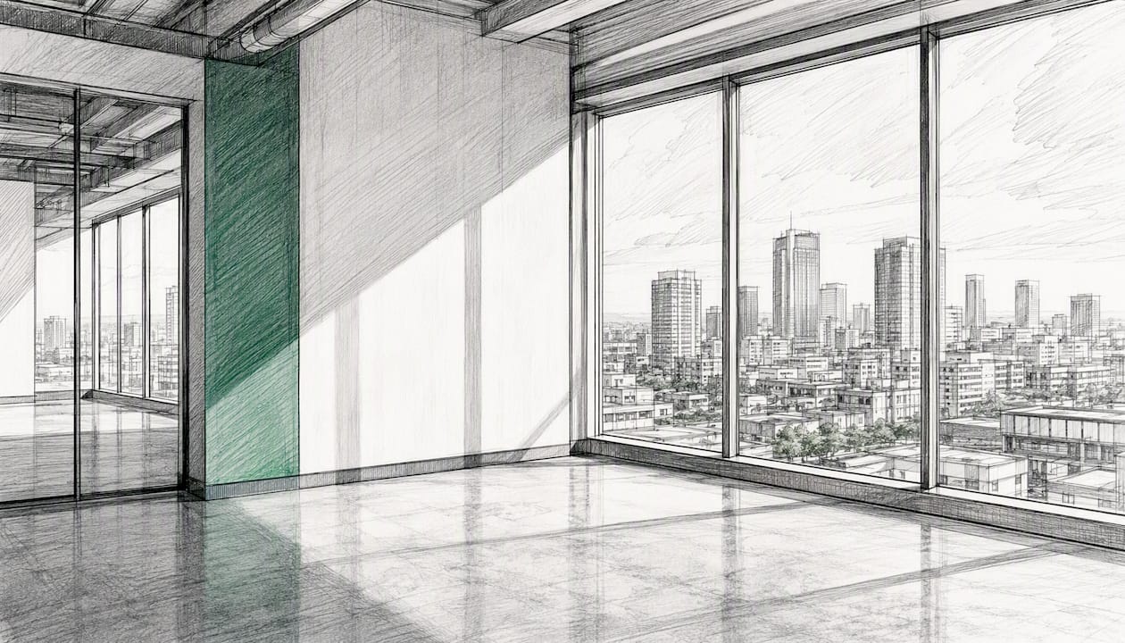 Empty commercial office space interior