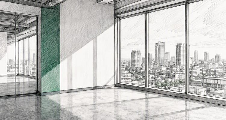 Empty commercial office space interior