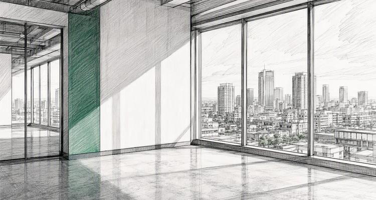 Empty commercial office space interior