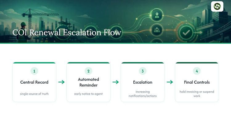 Escalating COI renewal alert timeline