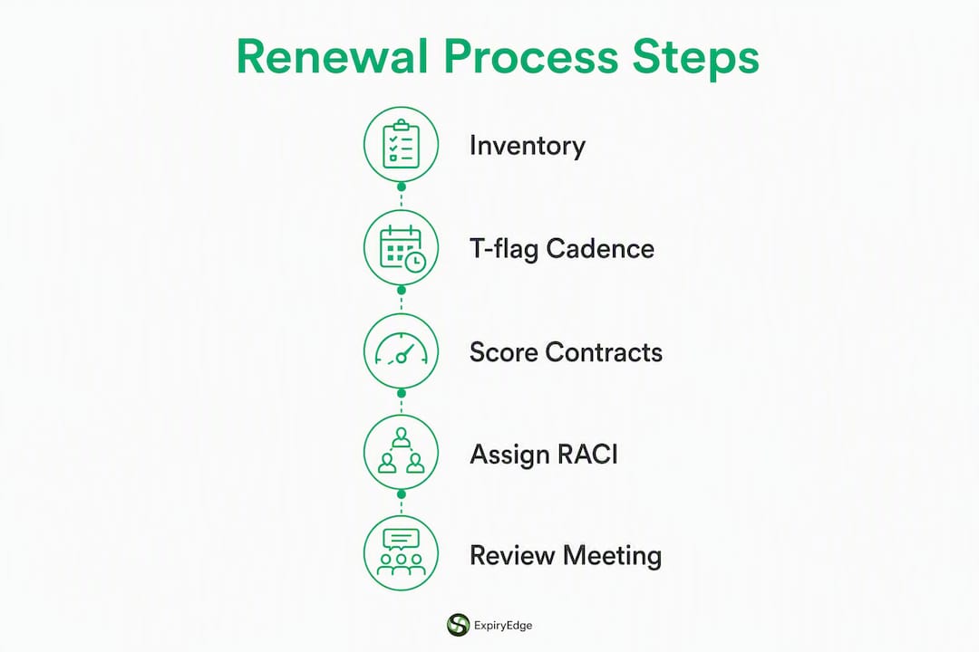 Infographic showing contract renewal step-by-step process