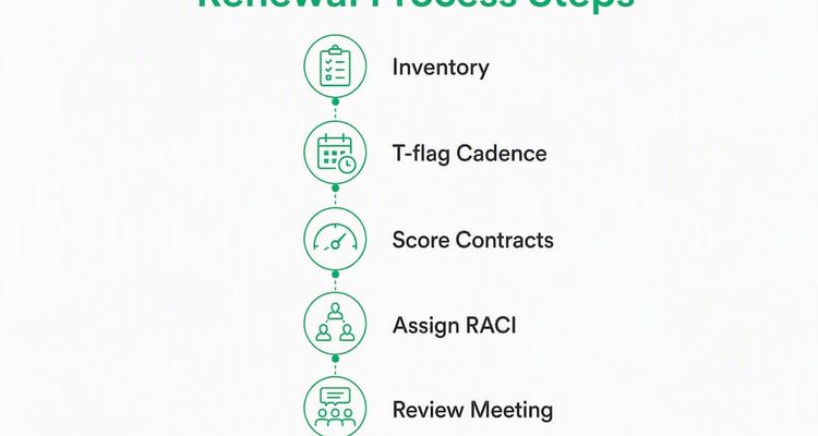 Infographic showing contract renewal step-by-step process