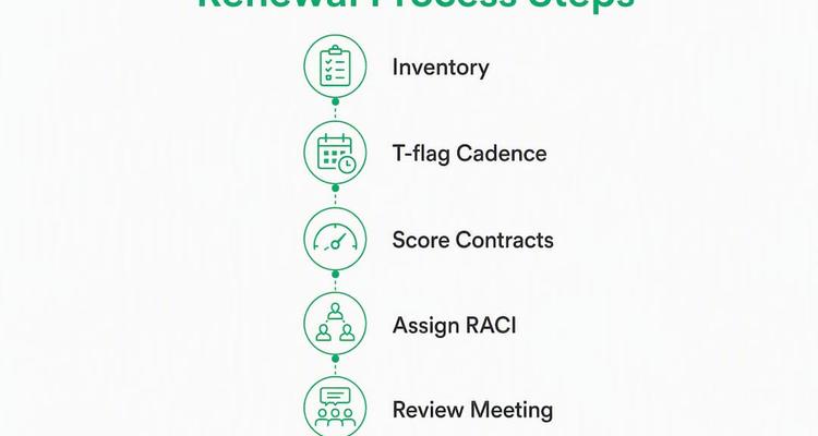 Infographic showing contract renewal step-by-step process