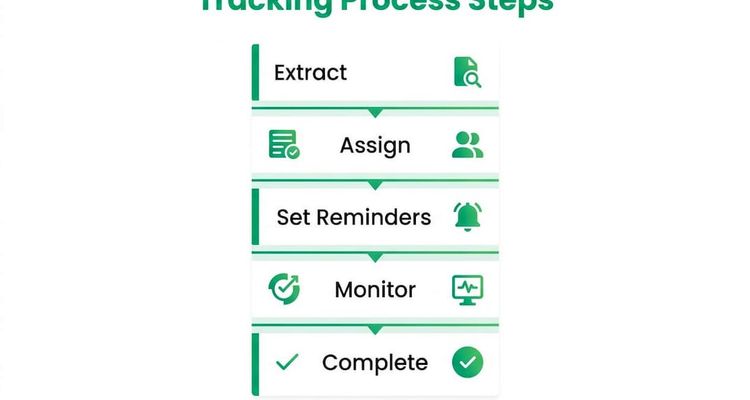 Infographic showing contract obligation tracking steps