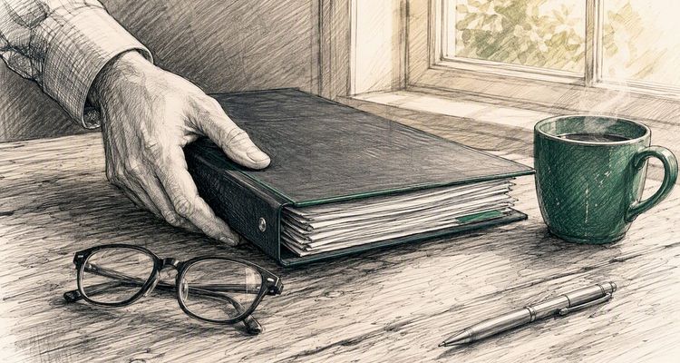 Hand closing contract binder