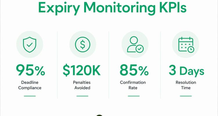 Infographic showing key expiry monitoring performance metrics