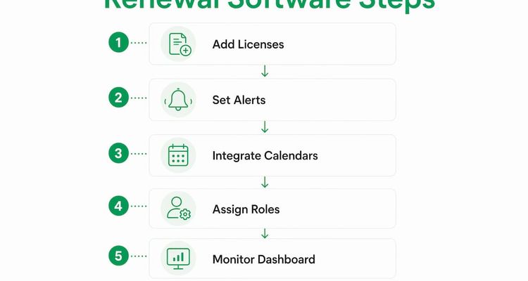 Infographic showing renewal software steps