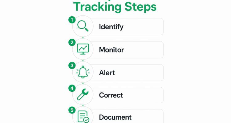 Infographic outlining compliance tracking steps