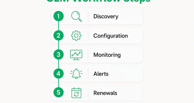 Infographic showing contract lifecycle management workflow steps