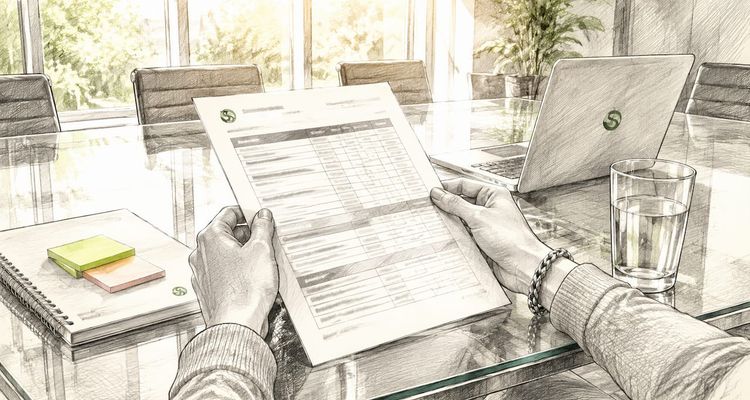 Hands holding regulatory commitment inventory document