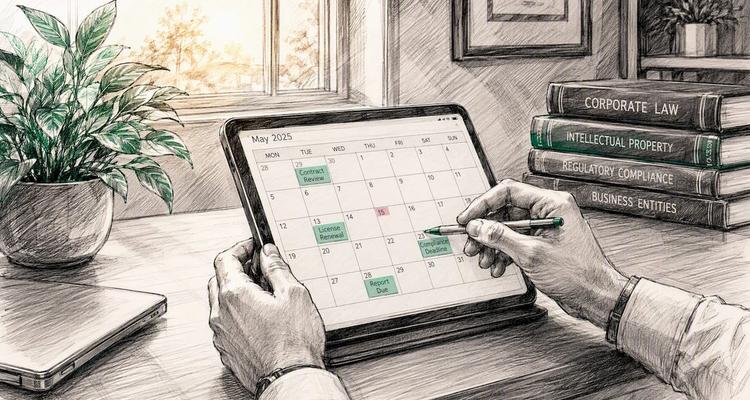 Hands setting calendar reminder tabs
