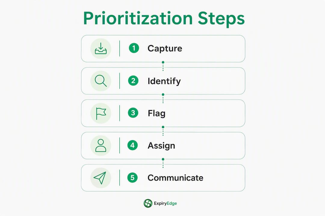 Infographic illustrating deadline prioritization steps