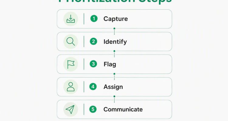 Infographic illustrating deadline prioritization steps