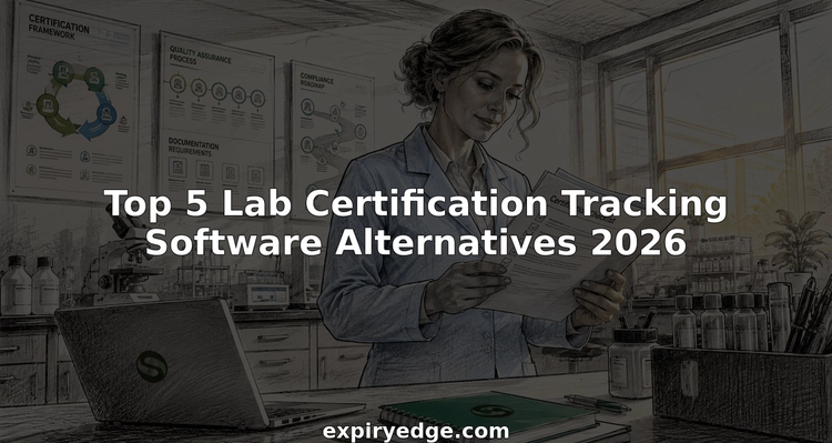 Lab manager reviewing certification documents at desk
