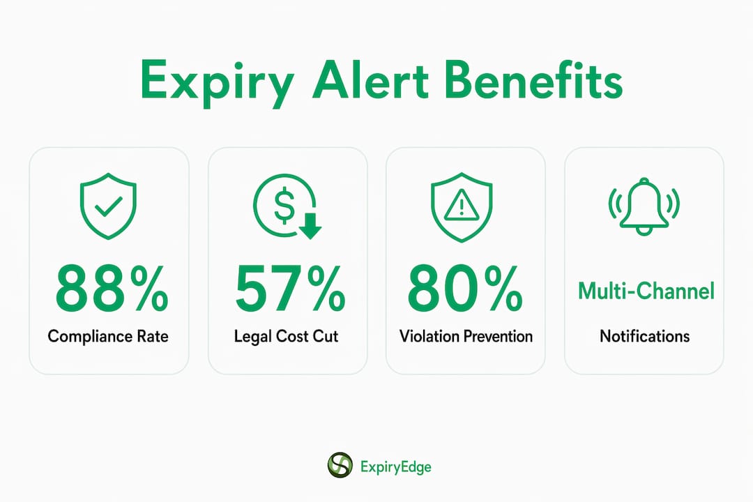 Infographic showing key expiry alert benefits
