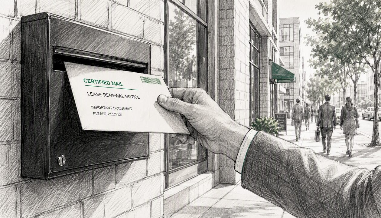 Hand posting certified mail into mailbox