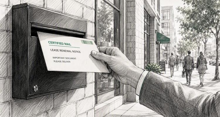 Hand posting certified mail into mailbox
