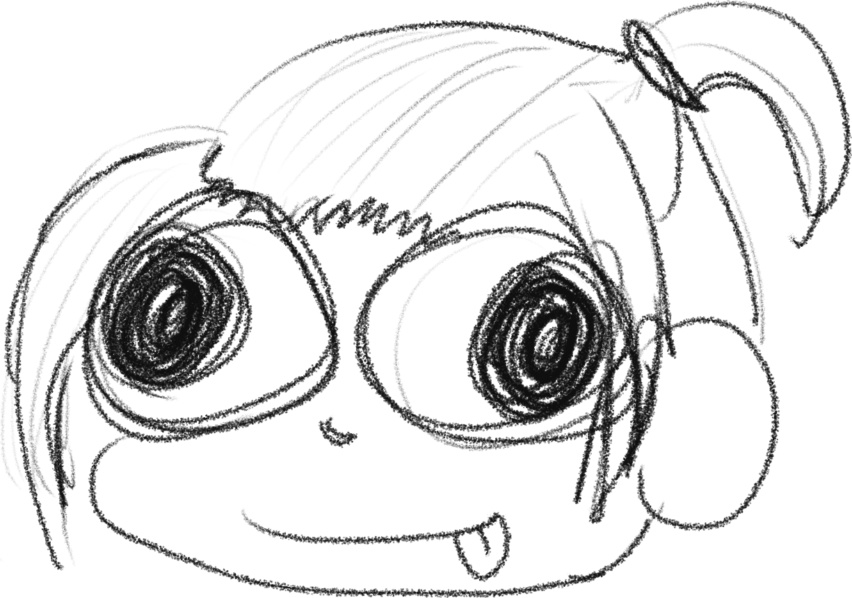 doodle vaguely resembling me drawn by Annai