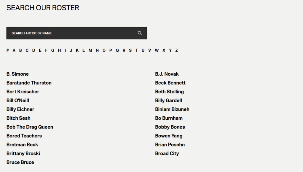 United Talent Agency — detail
