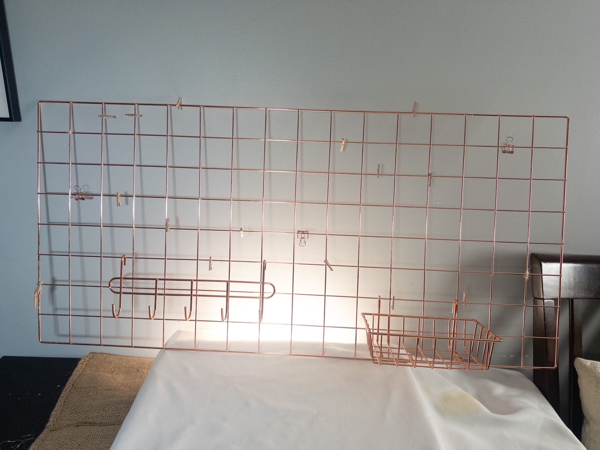 Rose Gold Hanging Card Organizer photo 2